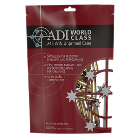 ADI Unprimed Brass - .243 Winchester 50 Pack